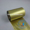 Metallic gold ribbon for garment label rosettes printing